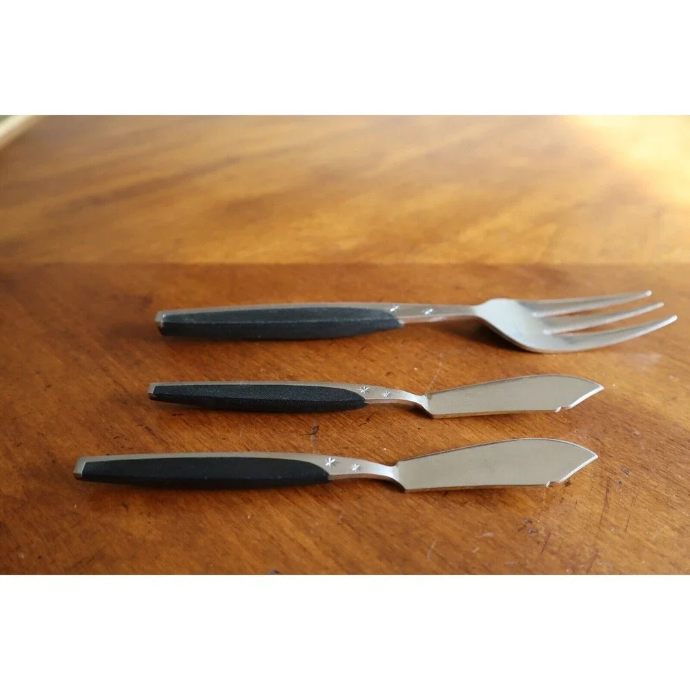 Mar-Crest MCFMCF3 Stainless Ebony 2 Star Twin Starburst: Meat Fork Spreader